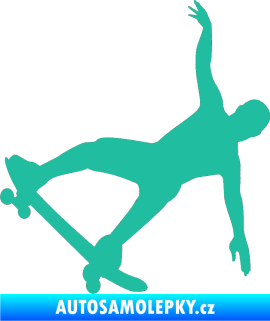 Samolepka Skateboard 013 levá tyrkysová