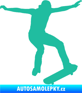 Samolepka Skateboard 017 pravá tyrkysová