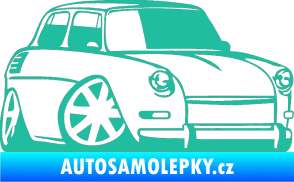 Samolepka Škoda 1000 karikatura pravá tyrkysová