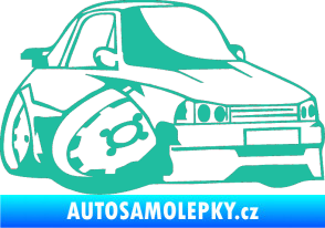 Samolepka Škoda 120 karikatura pravá tyrkysová