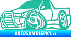 Samolepka Škoda Felicia korba karikatura levá tyrkysová