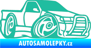 Samolepka Škoda Felicia korba karikatura pravá tyrkysová