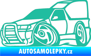 Samolepka Škoda Felicia pickup karikatura levá tyrkysová