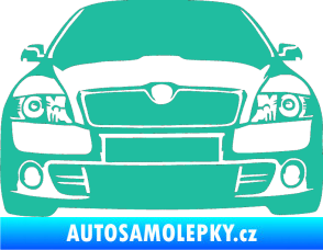Samolepka Škoda Octavia 2 karikatura  tyrkysová
