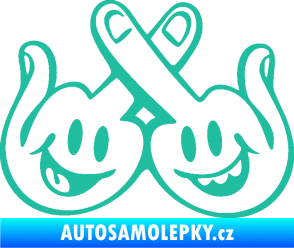 Samolepka Smajlíci f*ck levá tyrkysová