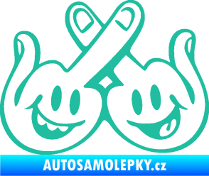 Samolepka Smajlíci f*ck pravá tyrkysová