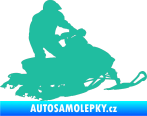 Samolepka Sněžný skútr 001 pravá tyrkysová