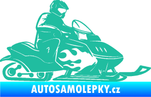 Samolepka Sněžný skútr pravá tyrkysová
