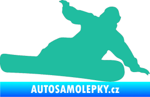 Samolepka Snowboard 001 pravá tyrkysová