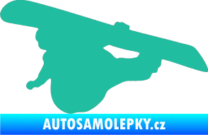 Samolepka Snowboard 007 levá tyrkysová