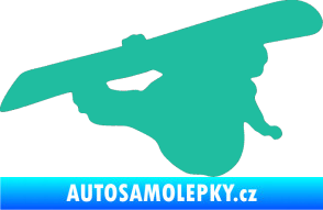Samolepka Snowboard 007 pravá tyrkysová