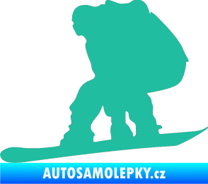 Samolepka Snowboard 010 levá tyrkysová