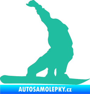 Samolepka Snowboard 011 pravá tyrkysová