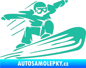 Samolepka Snowboard 014 pravá tyrkysová