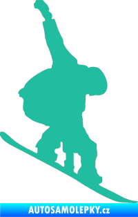 Samolepka Snowboard 018 pravá tyrkysová