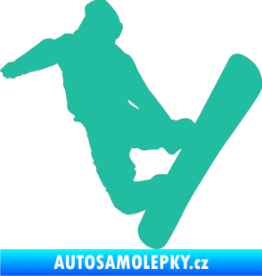 Samolepka Snowboard 020 levá tyrkysová