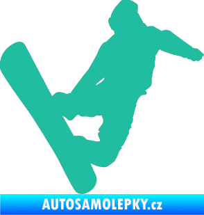 Samolepka Snowboard 020 pravá tyrkysová