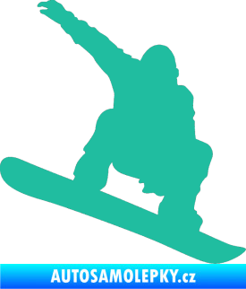 Samolepka Snowboard 021 pravá tyrkysová
