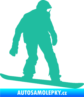 Samolepka Snowboard 027 pravá tyrkysová