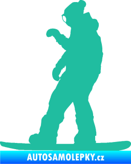 Samolepka Snowboard 028 levá tyrkysová
