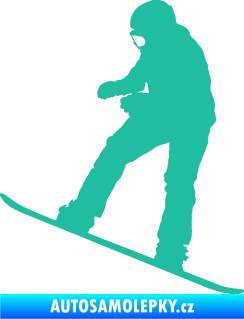 Samolepka Snowboard 030 levá tyrkysová