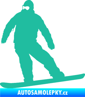 Samolepka Snowboard 034 levá tyrkysová