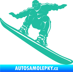 Samolepka Snowboard 038 levá tyrkysová