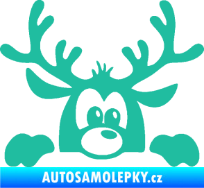 Samolepka Sob 002 pravá vykukuje tyrkysová