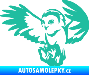 Samolepka Sova 006 levá tyrkysová