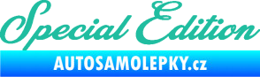 Samolepka Special edition 003 nápis tyrkysová