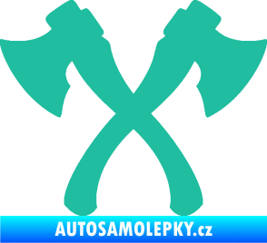 Samolepka Spojené sekery tyrkysová