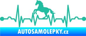 Samolepka Srdeční tep 010 levá  koník tyrkysová