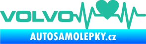 Samolepka Srdeční tep 021 levá Volvo srdcem tyrkysová
