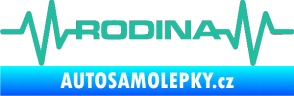 Samolepka Srdeční tep 032 rodina tyrkysová