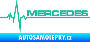 Samolepka Srdeční tep 035 pravá mercedes tyrkysová