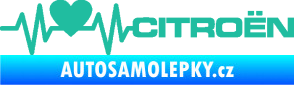 Samolepka Srdeční tep 056 pravá Citroen tyrkysová