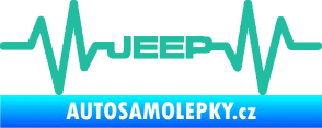 Samolepka Srdeční tep 081 Jeep tyrkysová