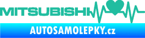 Samolepka Srdeční tep 082 levá Mitsubishi tyrkysová