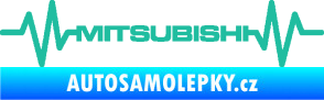 Samolepka Srdeční tep 083 Mitsubishi tyrkysová