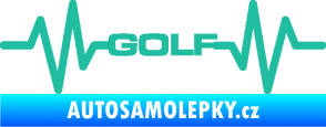 Samolepka Srdeční tep 085 Volkswagen Golf tyrkysová