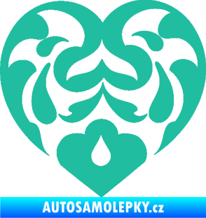 Samolepka Srdíčko 007 tyrkysová