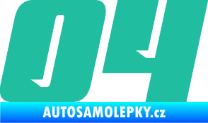 Samolepka Startovní číslo 04 typ 6 tyrkysová