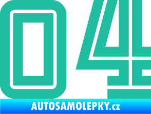 Samolepka Startovní číslo 04 typ 7 tyrkysová