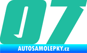 Samolepka Startovní číslo 07 typ 6 tyrkysová