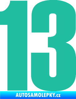 Samolepka Startovní číslo 13 typ 2    tyrkysová
