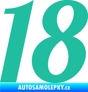 Samolepka Startovní číslo 18 typ 3         tyrkysová