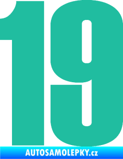 Samolepka Startovní číslo 19 typ 2      tyrkysová