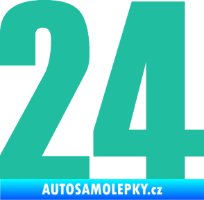 Samolepka Startovní číslo 24 typ 2      tyrkysová