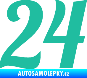 Samolepka Startovní číslo 24 typ 3 tyrkysová