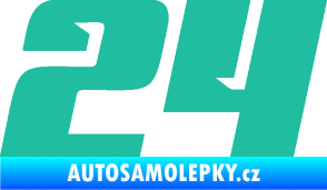 Samolepka Startovní číslo 24 typ 6 tyrkysová